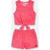Terry Tank Top With Shorts Set, Pink - Mixed Apparel Set - 1 - thumbnail