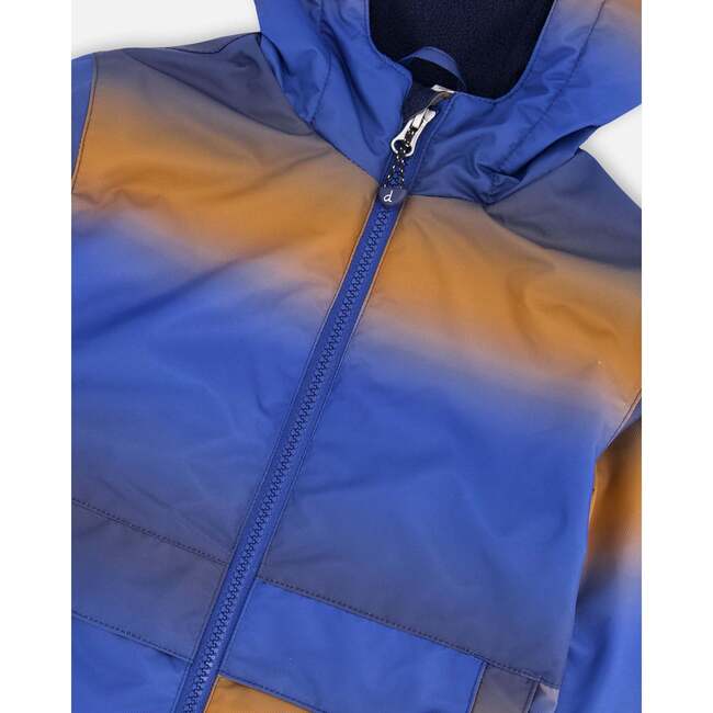 Two-Piece Mid-Season Outerwear Set, Blue-Brown Gradient - Raincoats - 5