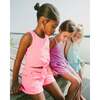 Terry Tank Top With Shorts Set, Pink - Mixed Apparel Set - 2