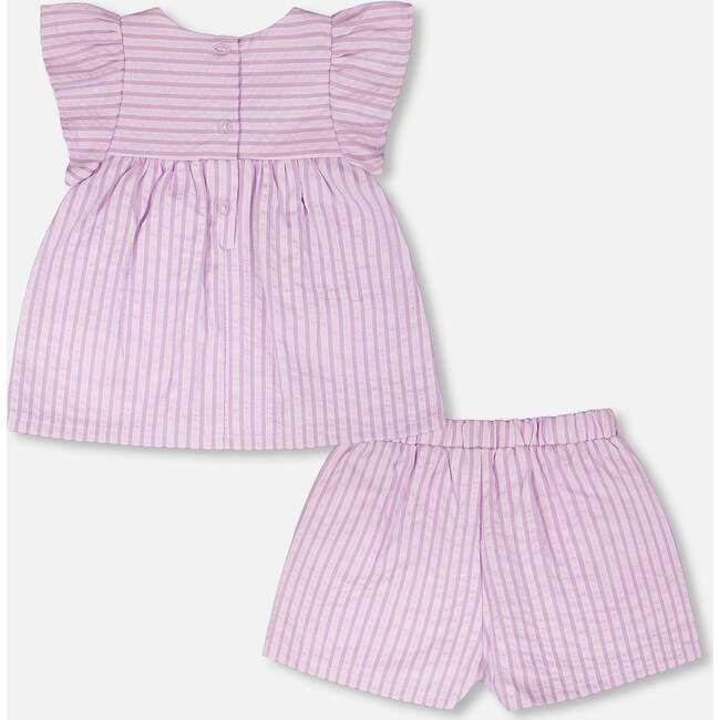 Top And Short Set, Lavender Stripes - Mixed Apparel Set - 3