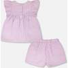 Top And Short Set, Lavender Stripes - Mixed Apparel Set - 3