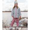 Two-Piece Mid-Season Outerwear Set, Blue Mini Flower Print - Raincoats - 3