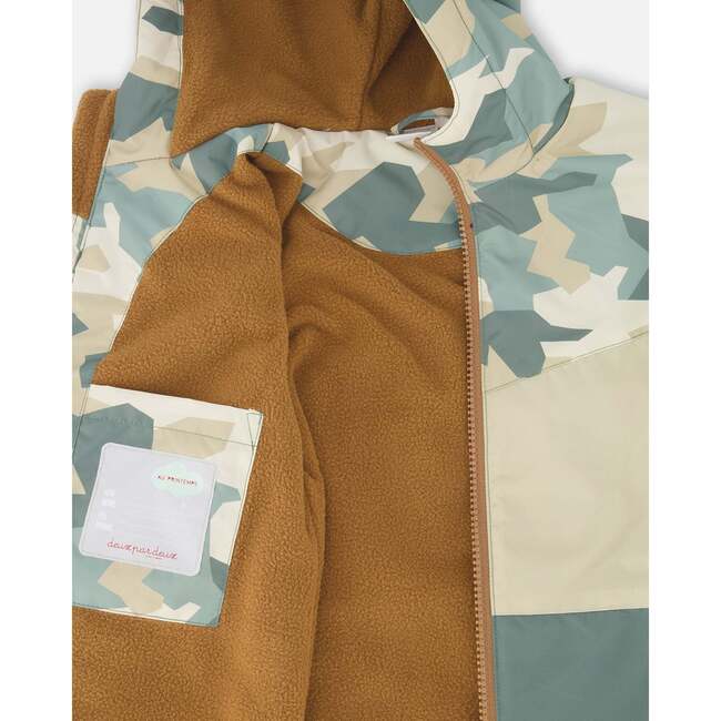 Two-Piece Mid-Season Outerwear Set, Green Camouflage Print - Raincoats - 7