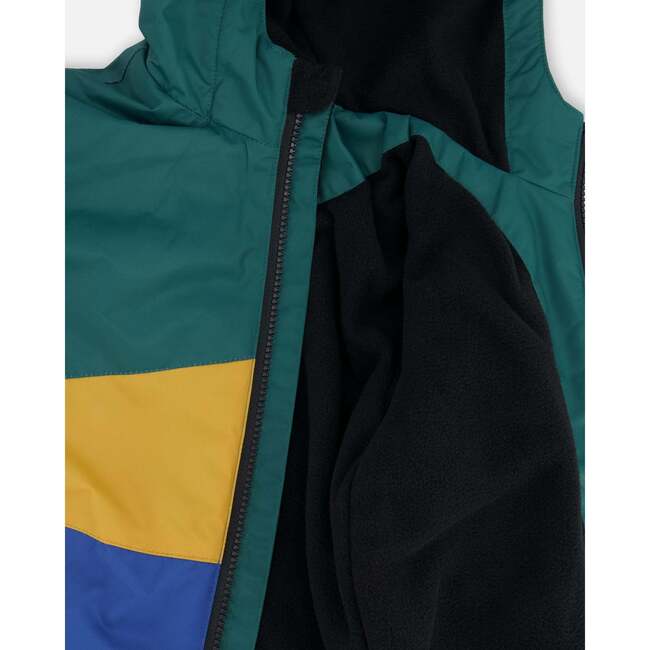 Two-Piece Mid-Season Outerwear Set, Green, Yellow And Blue - Raincoats - 7