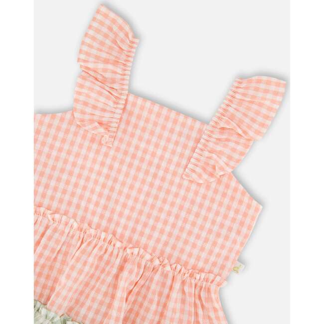 Tunic And Organic Cotton Capri Set, Coral Gingham & Coral - Mixed Apparel Set - 5