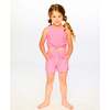 Terry Tank Top With Shorts Set, Pink - Mixed Apparel Set - 4