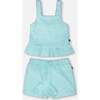 Terry Tank Top With Shorts Set, Light Blue - Mixed Apparel Set - 1 - thumbnail