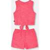 Terry Tank Top With Shorts Set, Pink - Mixed Apparel Set - 5