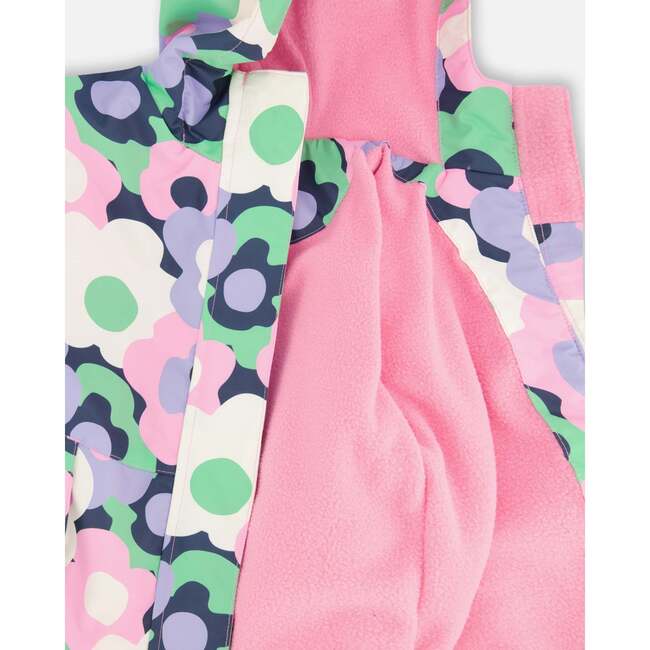 Two-Piece Mid-Season Outerwear Set, Black Floral Print - Raincoats - 7