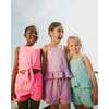 Terry Tank Top With Shorts Set, Light Blue - Mixed Apparel Set - 3 - thumbnail