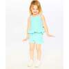 Terry Tank Top With Shorts Set, Light Blue - Mixed Apparel Set - 4 - thumbnail