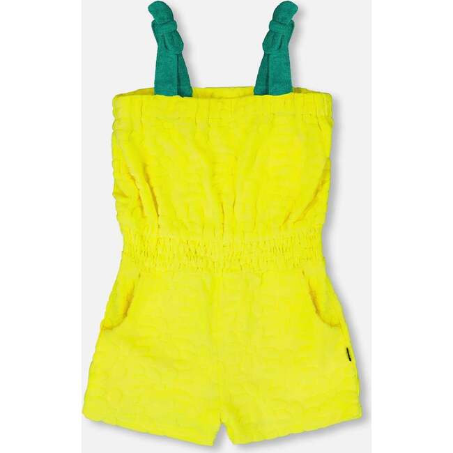 Terry Cloth Sleeveless Jumpsuit, Yellow