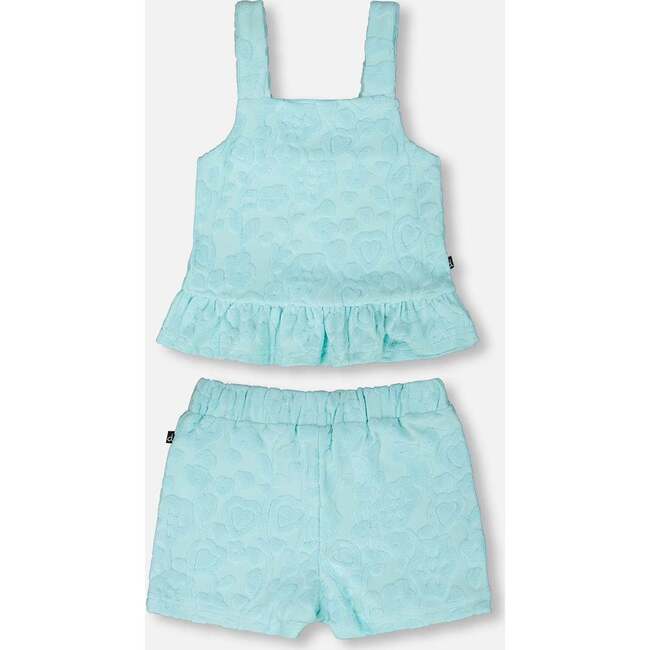 Terry Tank Top With Shorts Set, Light Blue - Mixed Apparel Set - 5