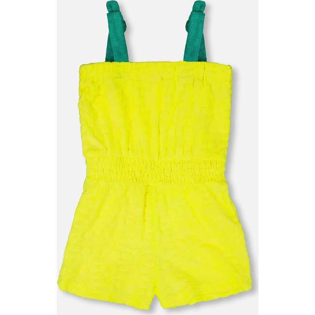 Terry Cloth Sleeveless Jumpsuit, Yellow - Rompers - 3