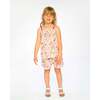 Tank Top With Smocking And Shorts Set In Muslin, Off White Printed Flowers - Mixed Apparel Set - 2 - thumbnail