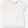T-Shirt With Crochet Peter Pan Collar, White - T-Shirts - 1 - thumbnail