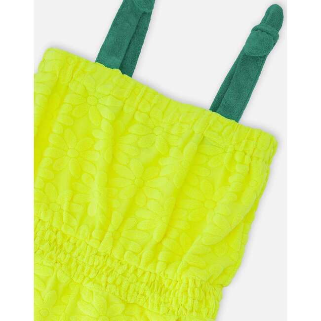 Terry Cloth Sleeveless Jumpsuit, Yellow - Rompers - 4