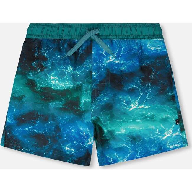 Swim Trunks, Blue Waves Print