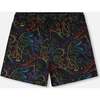 Swim Trunks, Black Dinosaur Print - Swim Trunks - 1 - thumbnail