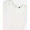 T-Shirt With Crochet Peter Pan Collar, White - T-Shirts - 4