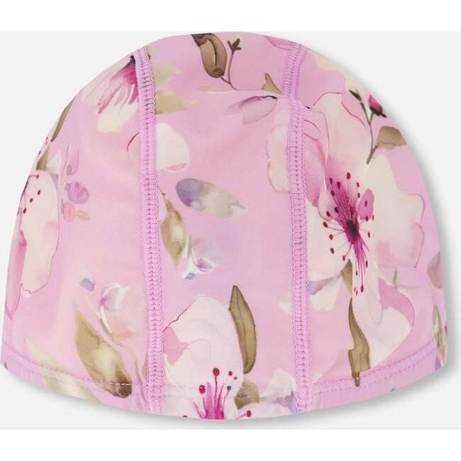 Swim Cap, Purple Floral Print