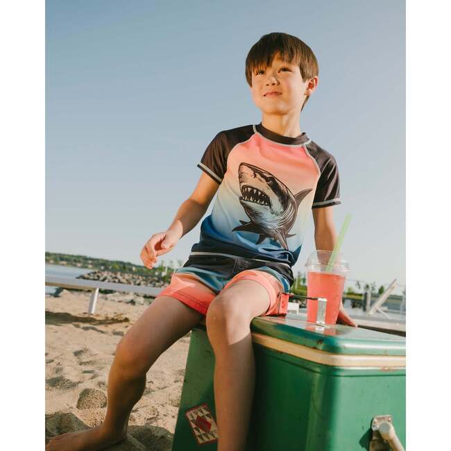 Swim Trunks, Blue And Orange Gradient