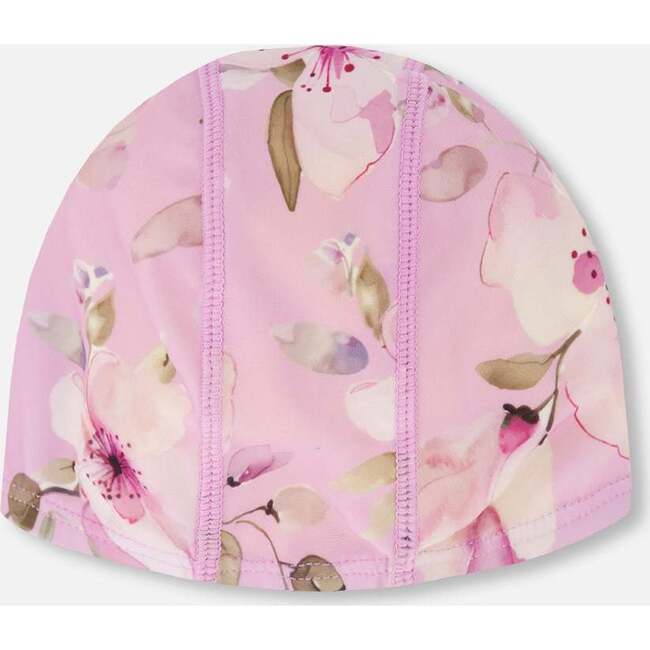 Swim Cap, Purple Floral Print