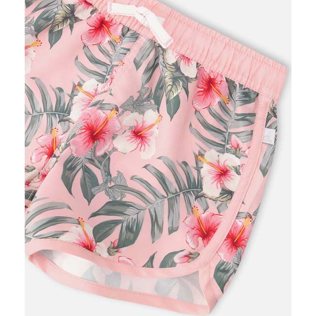Swim Shorts, Pink Hibiscus Print - Swim Trunks - 4
