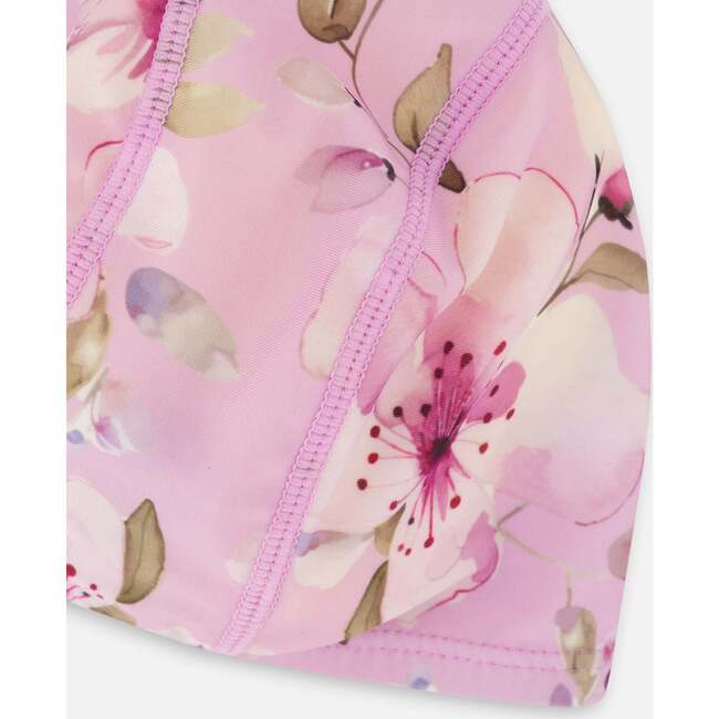 Swim Cap, Purple Floral Print - Swim Caps - 3