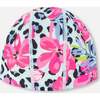 Swim Cap, Blue Floral And Leopard Print - Swim Caps - 1 - thumbnail