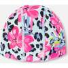 Swim Cap, Blue Floral And Leopard Print - Swim Caps - 2