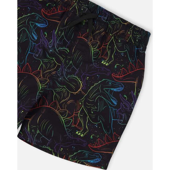 Swim Trunks, Black Dinosaur Print - Swim Trunks - 5