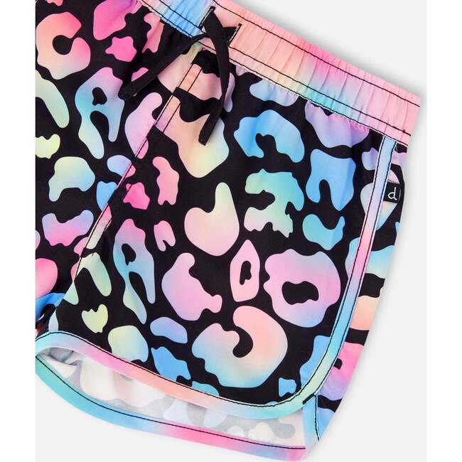 Swim Shorts, Black Leopard Print - Swim Trunks - 4