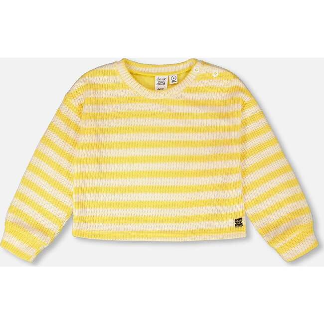 Striped Sweater, Yellow & White Stripes