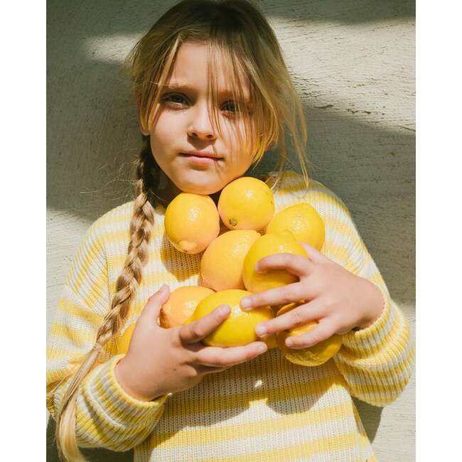 Striped Sweater, Yellow & White Stripes