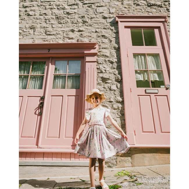 Viscose Dress, Pink Printed Flowers - Dresses - 3