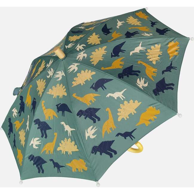 Umbrella, Green Dinosaur Print