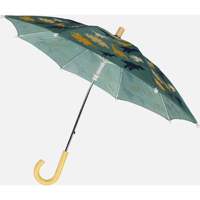 Umbrella, Green Dinosaur Print