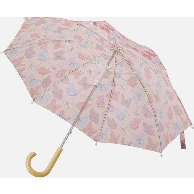 Umbrella, Pink Butterfly Print - Umbrellas - 4