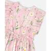 Viscose Dress, Pink Printed Flowers - Dresses - 6
