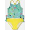 Two-Piece Swimsuit, Green Beach Print - Two Pieces - 1 - thumbnail