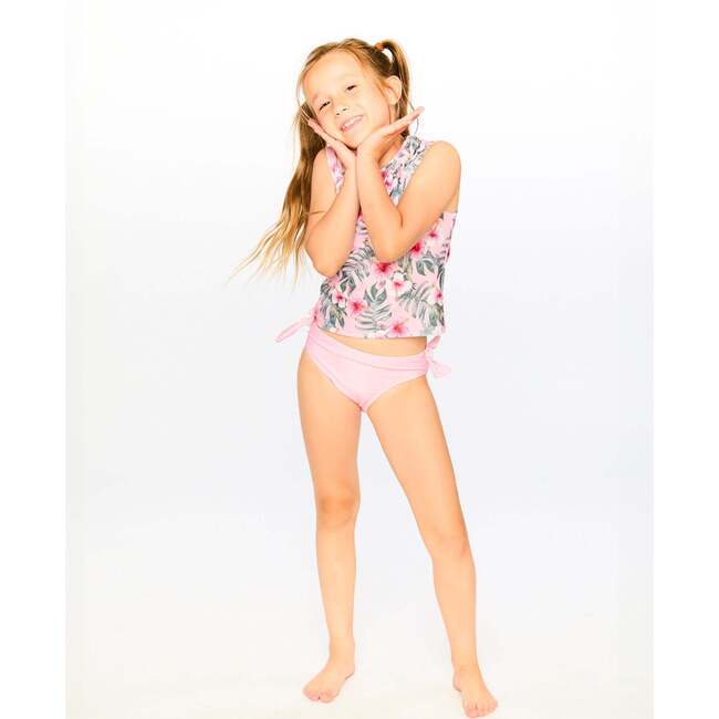 Two-Piece Swimsuit, Pink Hibiscus Print