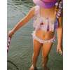 Two-Piece Swimsuit, Purple Flower Print - Two Pieces - 2 - thumbnail