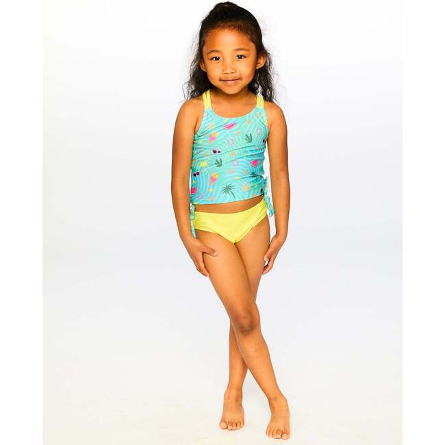 Two-Piece Swimsuit, Green Beach Print