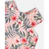 Two-Piece Swimsuit, Pink Hibiscus Print - Two Pieces - 4 - thumbnail