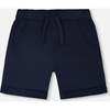 Stretch Twill Shorts, Dark Blue - Shorts - 1 - thumbnail