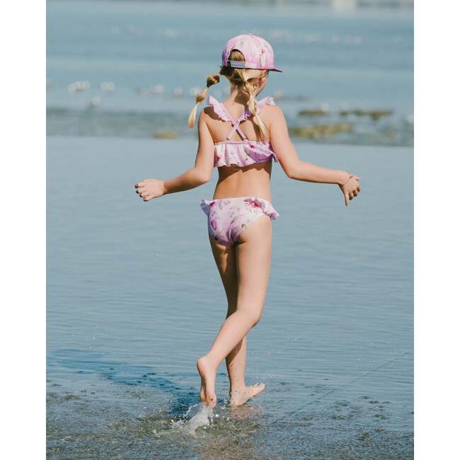 Two-Piece Swimsuit, Purple Flower Print - Two Pieces - 3