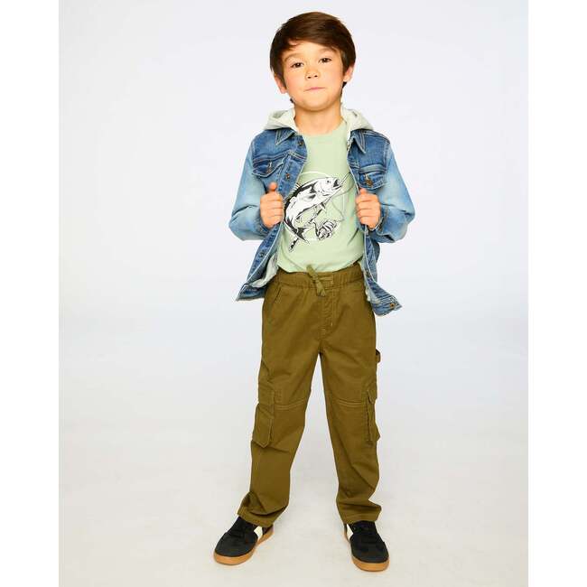 Stretch Twill Carpenter Pants, Dark Khaki Green