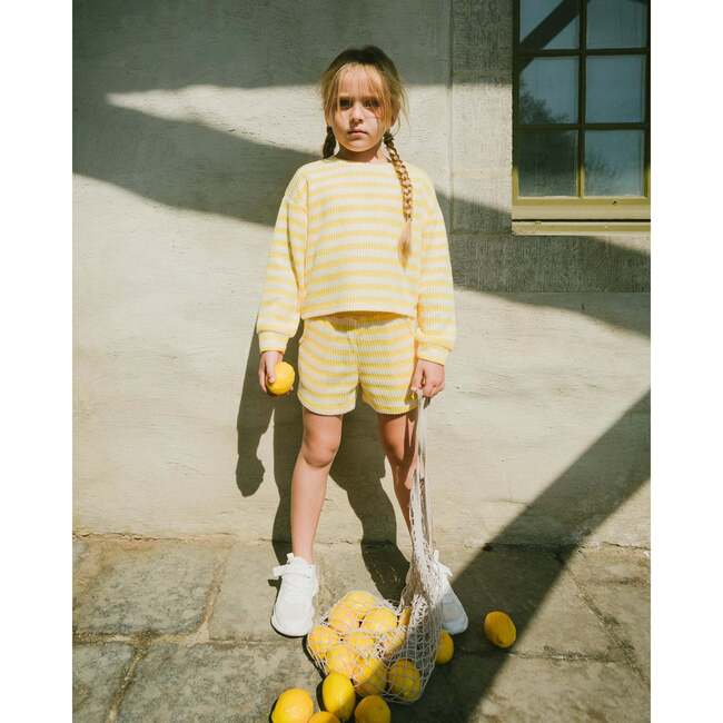 Striped Shorts, Yellow & White Stripes