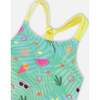 Two-Piece Swimsuit, Green Beach Print - Two Pieces - 4